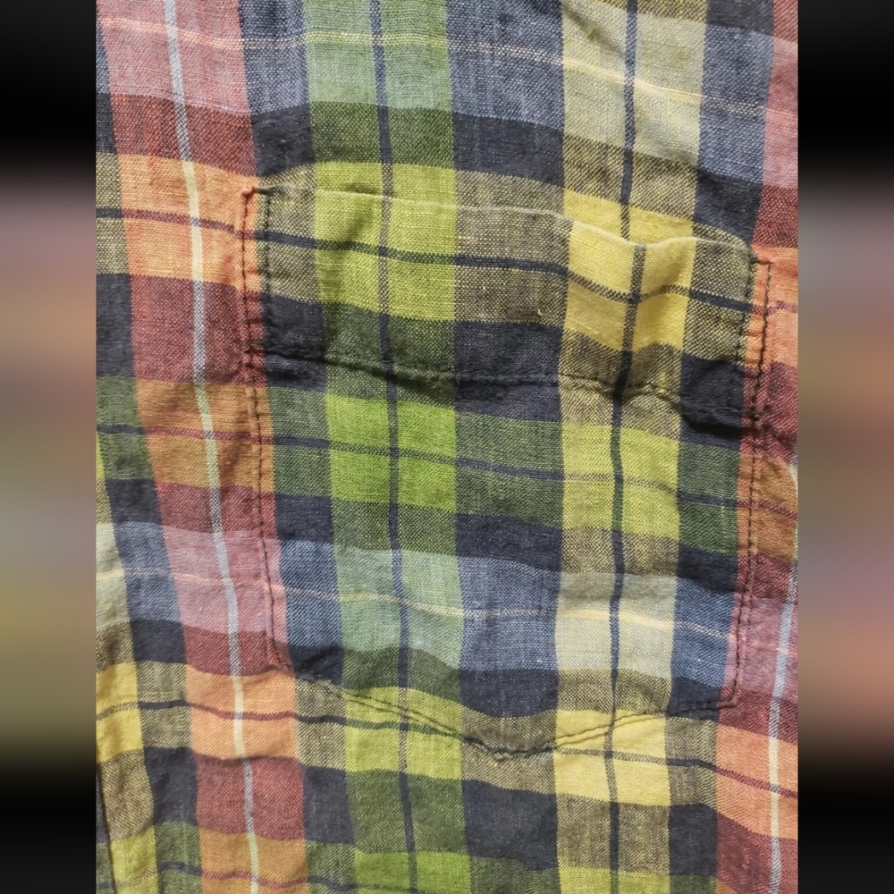 Tailor Vintage Size Large Multicolor 100% Linen - Picture 5 of 13